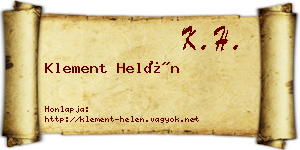 Klement Helén névjegykártya